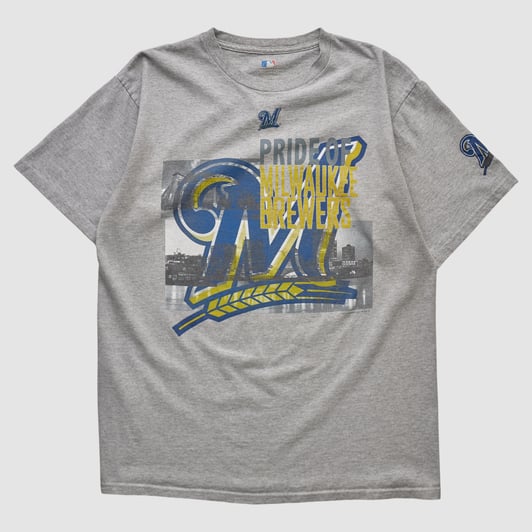 Milwaukee Brewers Genuine Merchandise 2010s T-shirt - Heather Gray - M by Fanatics Real Vintage