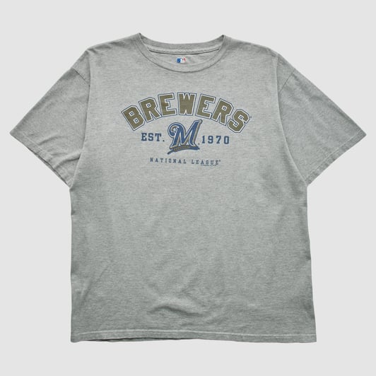 Milwaukee Brewers Genuine Merchandise 2010s T-shirt - Heather Gray - XL by Fanatics Real Vintage