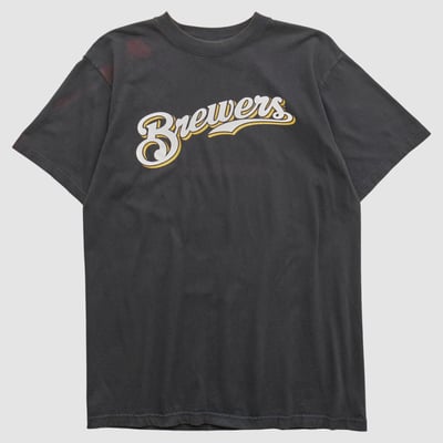 Milwaukee Brewers Majestic 2000s T-shirt - Black - S by Fanatics Real Vintage