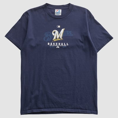 Milwaukee Brewers Majestic 2007 T-shirt - Navy - S by Fanatics Real Vintage