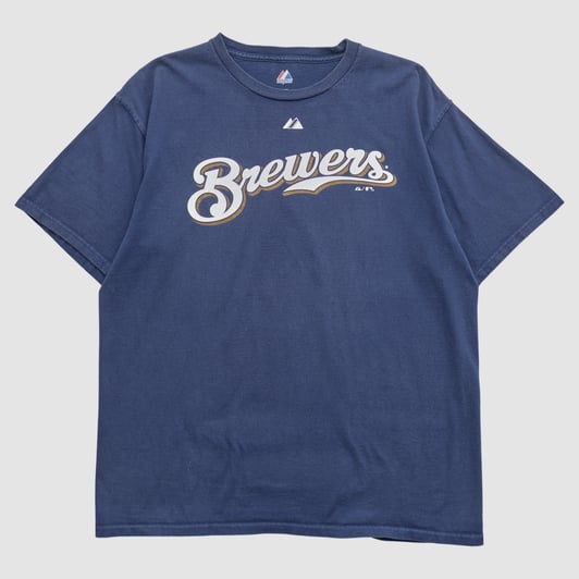 Milwaukee Brewers Majestic 2009 T-shirt - Navy - XL by Fanatics Real Vintage