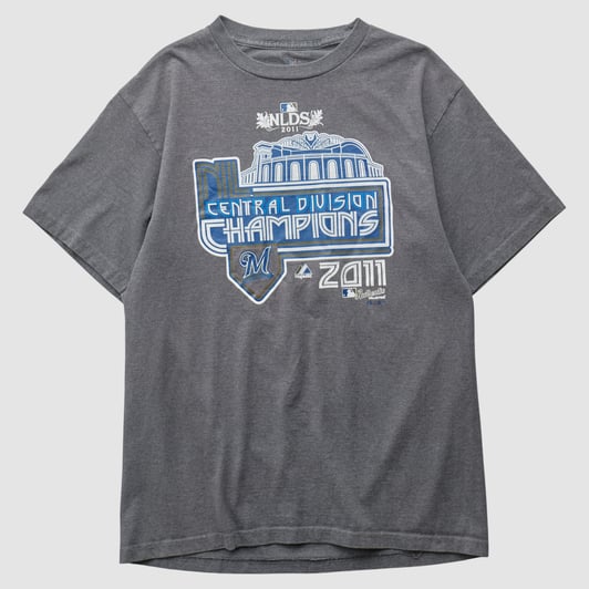 Milwaukee Brewers Majestic 2011 T-shirt - Charcoal - S by Fanatics Real Vintage