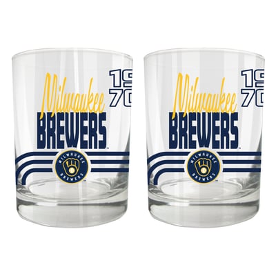 Milwaukee Brewers Two-Piece 12oz. Heritage Rocks Glass Set
