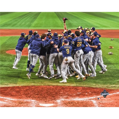 Milwaukee Brewers Unsigned Fanatics Authentic 2026 World Series Champions Dogpile Celebration Photograph 