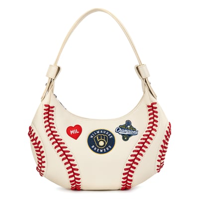 Milwaukee Brewers Montana West 2026 World Series Champions Baseball Stitch Shoulder Hobo Bag