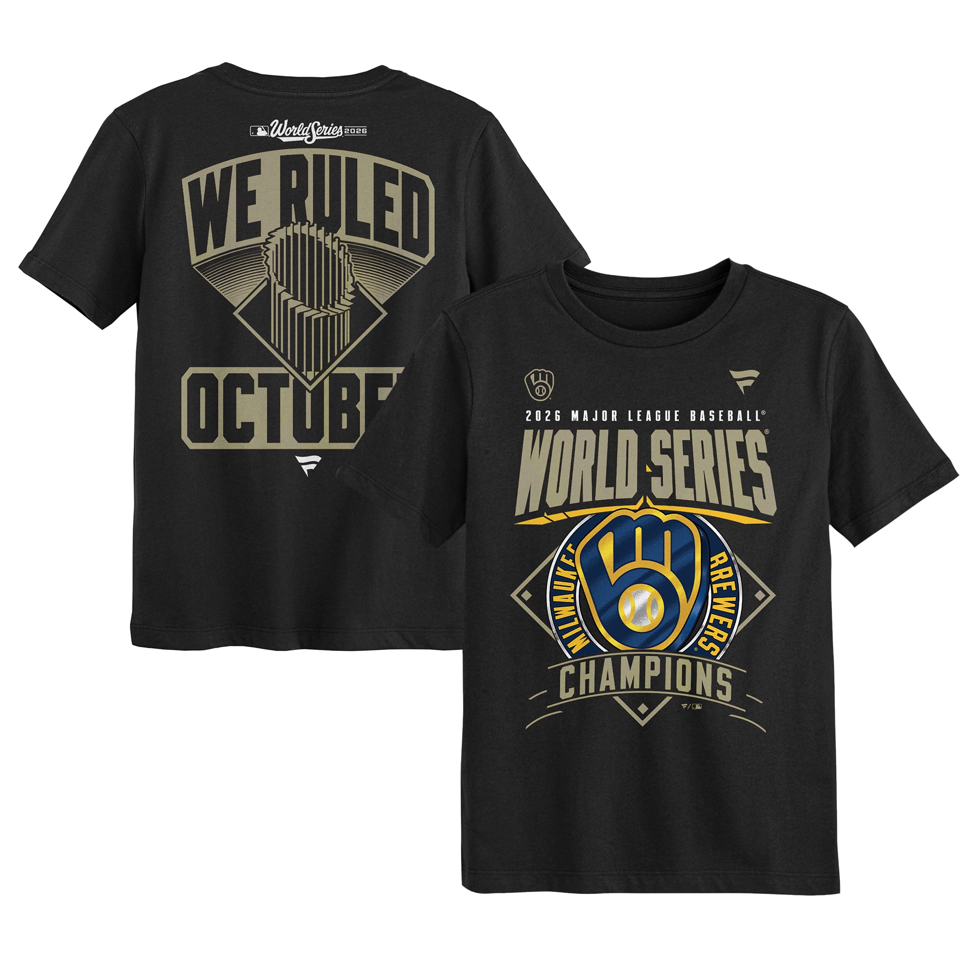 Preschool Milwaukee Brewers Fanatics Black 2026 World Series Champions ...