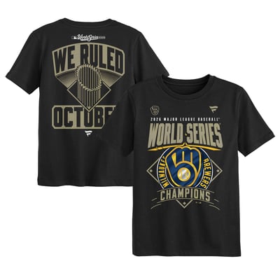 Milwaukee Brewers Fanatics Preschool 2026 World Series Champions Locker Room T-Shirt - Black