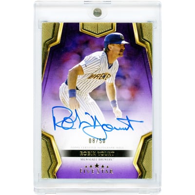 Robin Yount Milwaukee Brewers Autographed 2024 Topps Five Star Purple #FSA-RY #8/50 Card