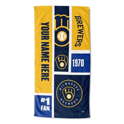 Milwaukee Brewers The Northwest Group 30'' x 60'' Colorblock Personalized Beach Towel