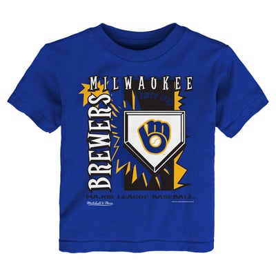  Milwaukee Brewers Mitchell & Ness Toddler Retro 90s Poster T-Shirt - Royal