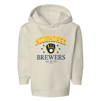 Milwaukee Brewers Soft as a Grape Toddler Hoodie - Natural