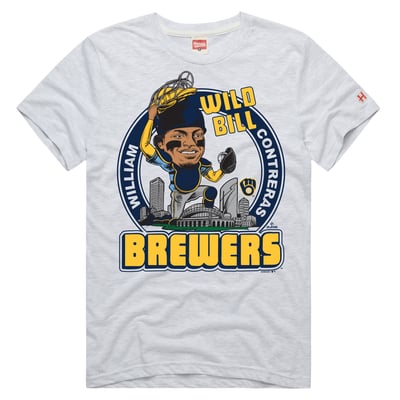 William Contreras Milwaukee Brewers Homage Unisex Tri-Blend T-Shirt - Ash
