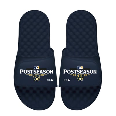 Milwaukee Brewers ISlide Unisex 2026 MLB Postseason Slide Sandals - Navy