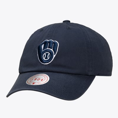 Milwaukee Brewers Mitchell & Ness Unisex Team Adjustable Hat - Navy