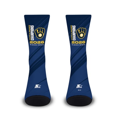 Milwaukee Brewers PRO Compression Unisex 2026 World Series Champions Celebrate Crew Socks - Navy