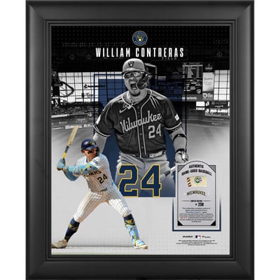 William Contreras Milwaukee Brewers Fanatics Authentic Framed 11" x 14" Showcase Collage with a Piece of Game-Used Ball - Limited Edition of 250