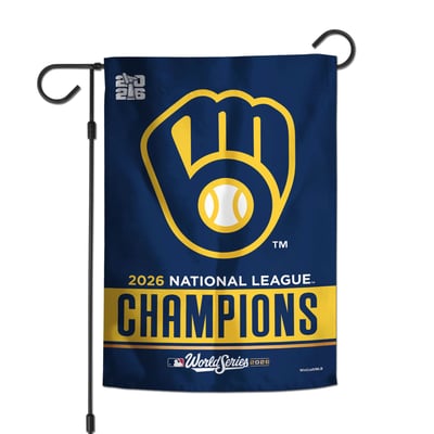 Milwaukee Brewers WinCraft 2026 National League Champions 12" x 18" Double-Sided Garden Flag