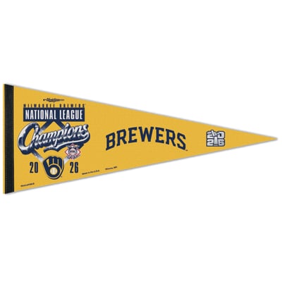 Milwaukee Brewers WinCraft 2026 National League Champions Locker Room 12" x 30" Premium Pennant