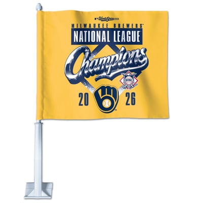 Milwaukee Brewers WinCraft 2026 National League Champions Locker Room Celebration Double-Sided Car Flag