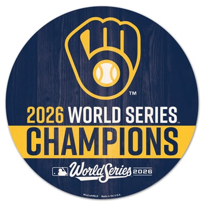Milwaukee Brewers WinCraft 2026 World Series Champions 14" Round Wood Sign