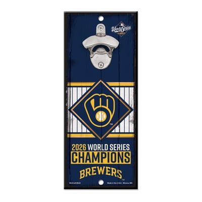 Milwaukee Brewers WinCraft 2026 World Series Champions 5" x 11" Bottle Opener Wood Sign