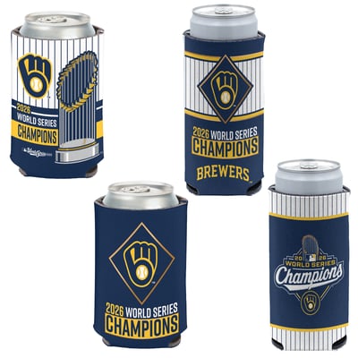 Milwaukee Brewers WinCraft 2026 World Series Champions Four-Piece Can Cooler Set