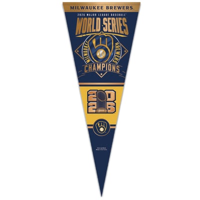 Milwaukee Brewers WinCraft 2026 World Series Champions Locker Room 12" x 30" Premium Pennant