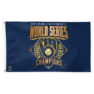 Milwaukee Brewers WinCraft 2026 World Series Champions Locker Room Celebration 3' x 5' Single-Sided Deluxe Flag
