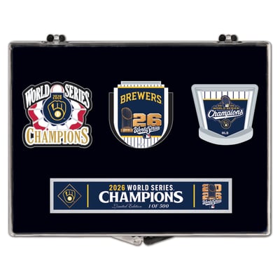 Milwaukee Brewers WinCraft 2026 World Series Champions Three-Piece Collector Pin Set