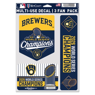 Milwaukee Brewers WinCraft 2026 World Series Champions Three-Piece Fan Decal Set