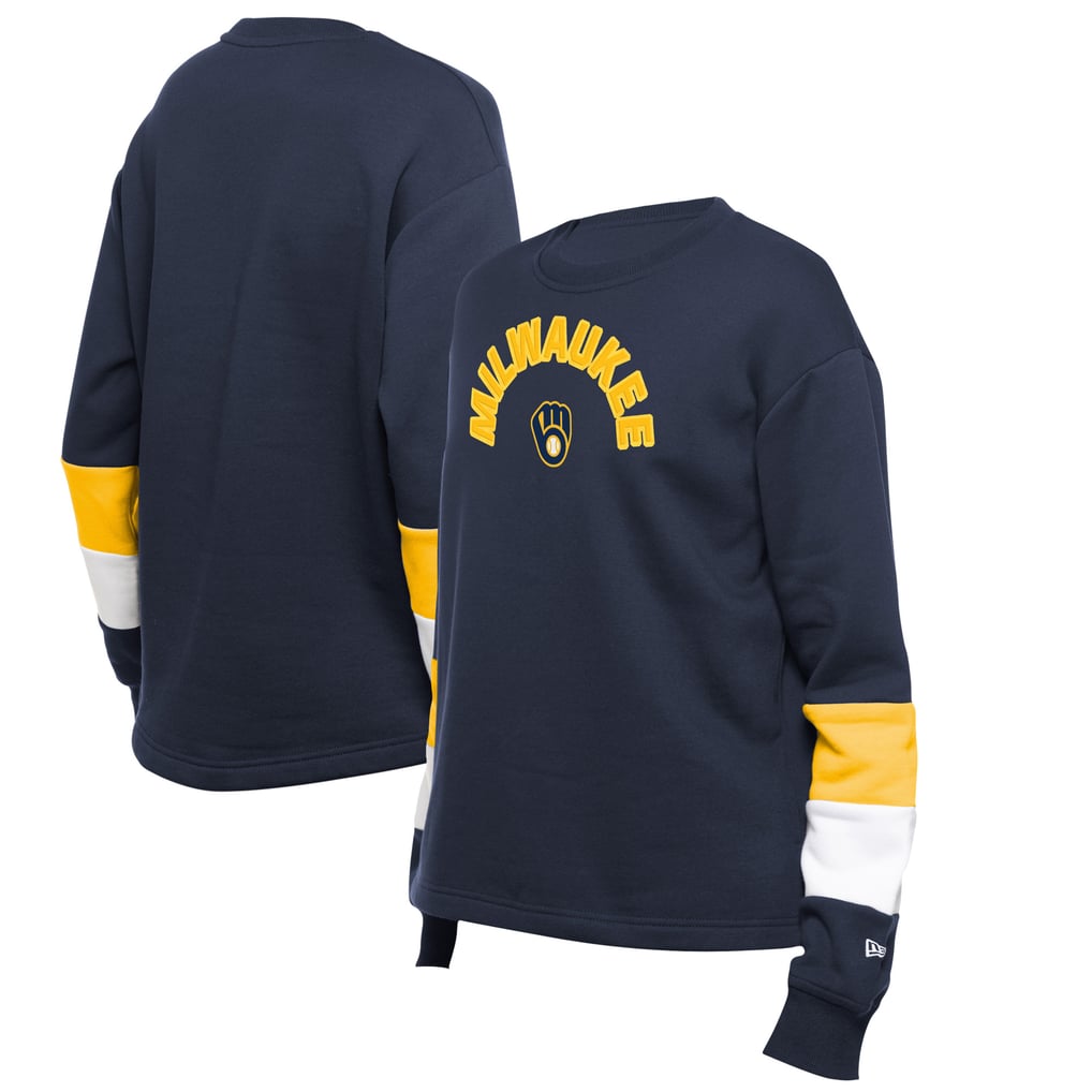Women's Milwaukee Brewers New Era Navy Game Day Color Pullover Sweatshirt