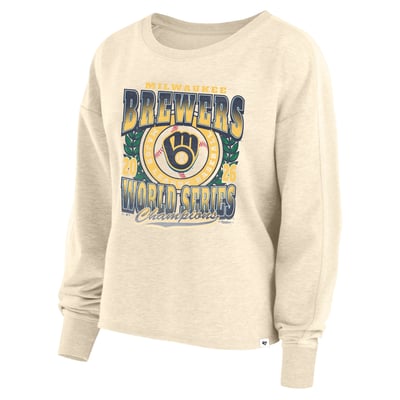 Milwaukee Brewers '47 Women's 2026 World Series Champions Plus Size Oversized Fleece Sweatshirt - Cream