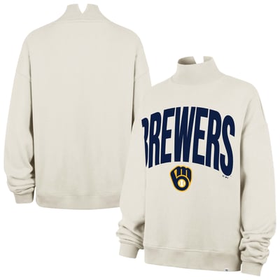 Milwaukee Brewers '47 Women's Subtle Muse Mock Neck Sweatshirt - Tan