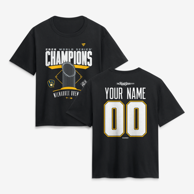 Milwaukee Brewers Women's 2026 World Series Champions Custom T-Shirt - Black