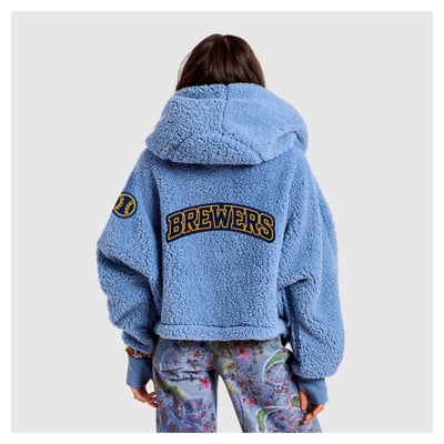  Milwaukee Brewers by Jill Martin Women's Remix Lounger Jacket - Blue
