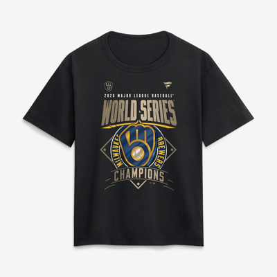 Milwaukee Brewers Fanatics Women's 2026 World Series Champions Locker Room T-Shirt - Black