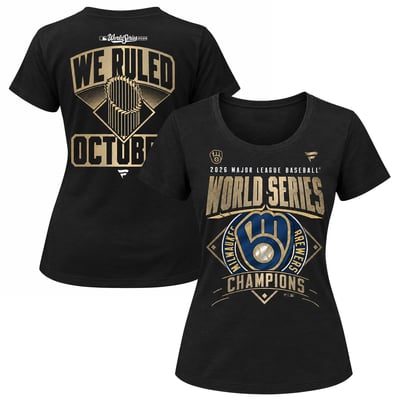 Milwaukee Brewers Fanatics Women's 2026 World Series Champions Plus Size T-Shirt - Black