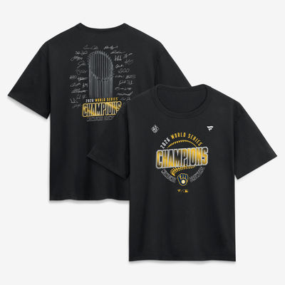 Milwaukee Brewers Fanatics Women's 2026 World Series Champions Signature Roster T-Shirt - Black