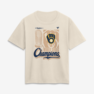Milwaukee Brewers Fanatics Women's 2026 World Series Champions Parade T-Shirt - Cream