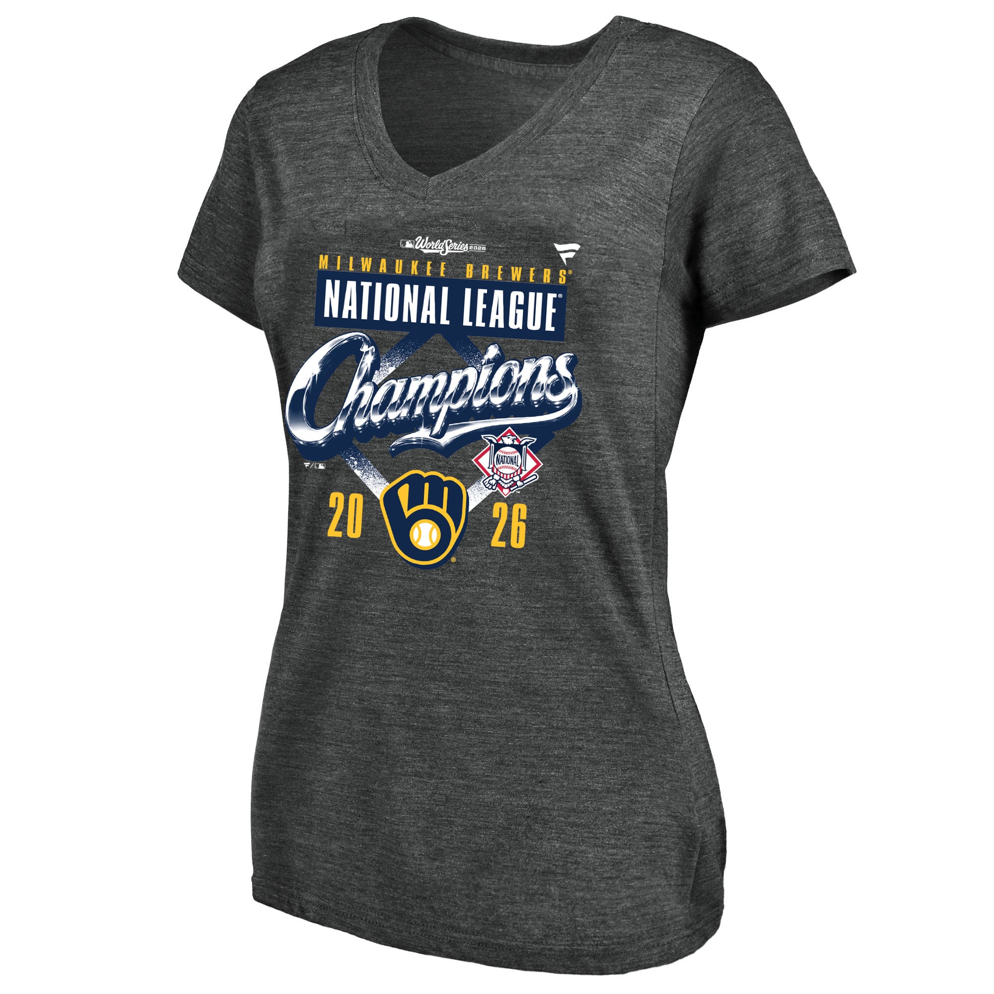 Women's Milwaukee Brewers Fanatics Heather Charcoal 2026 National ...