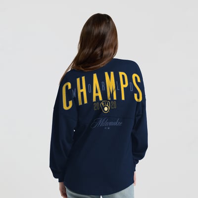 Milwaukee Brewers Fanatics Women's 2026 World Series Champions Long Sleeve T-Shirt - Navy