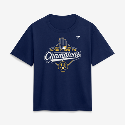 Milwaukee Brewers Fanatics Women's 2026 World Series Champions Official Logo T-Shirt - Navy