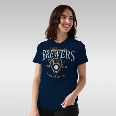  Milwaukee Brewers Fanatics Women's Postseason Everyday T-Shirt - Navy