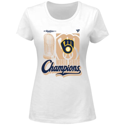 Milwaukee Brewers Fanatics Women's 2026 World Series Champions Plus Size Parade T-Shirt - White
