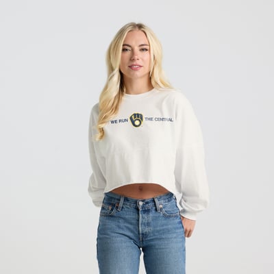  Milwaukee Brewers Fanatics Women's Postseason Copped Jersey T-Shirt - White