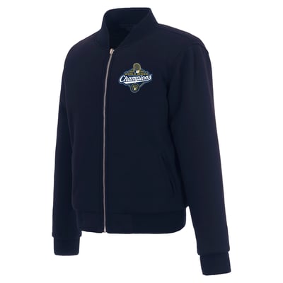 Milwaukee Brewers JH Design Women's 2026 World Series Champions Reversible Fleece Full-Zip Jacket - Navy