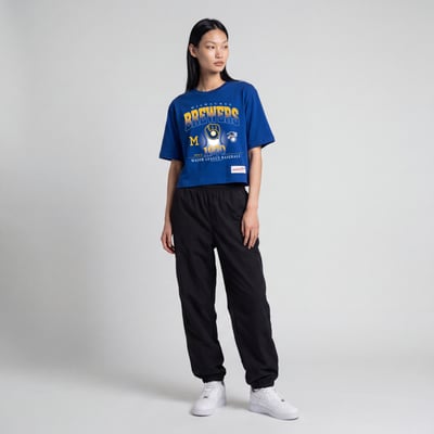 Milwaukee Brewers Mitchell & Ness Women's Street Graphics T-Shirt - Royal
