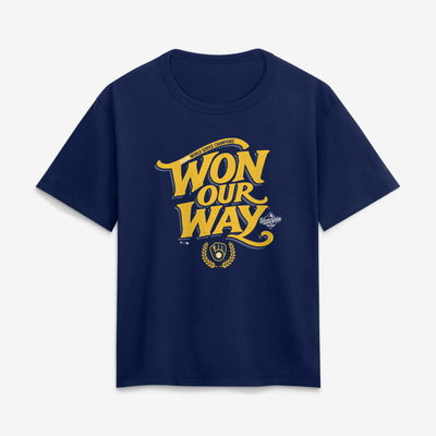 Milwaukee Brewers Women's 2026 World Series Champions Won Our Way T-Shirt - Navy