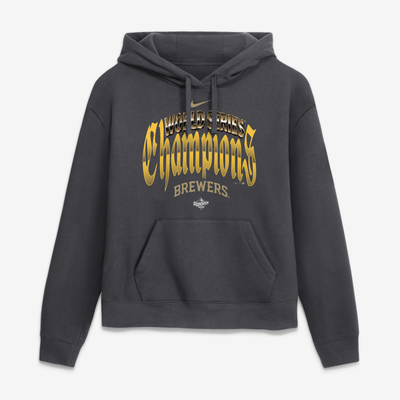 Milwaukee Brewers Nike Women's 2026 World Series Champions Logo Home Plate Hoodie - Anthracite