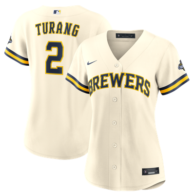 Brice Turang Milwaukee Brewers Nike Women's 2026 World Series Champions Home Replica Jersey - Cream